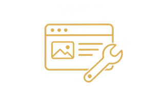 Website repair: a browser window and wrench